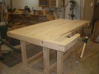 This workbench is made from hard maple cut from my property.  A friend has a portable sawmill that cut the logs into lumber and it was air dried for 21 monhts.